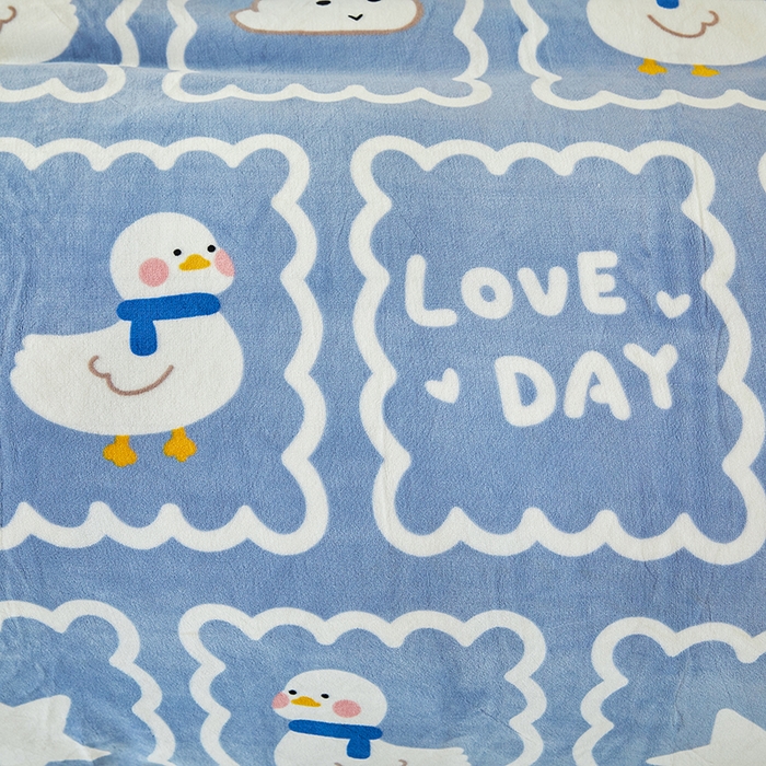 91家纺网 家纺一手货源 找家纺 三盛源 2025新款牛奶绒床品四件套冬季加厚珊瑚绒被套罩双面加绒法兰绒床单三件套 自由鸭丫