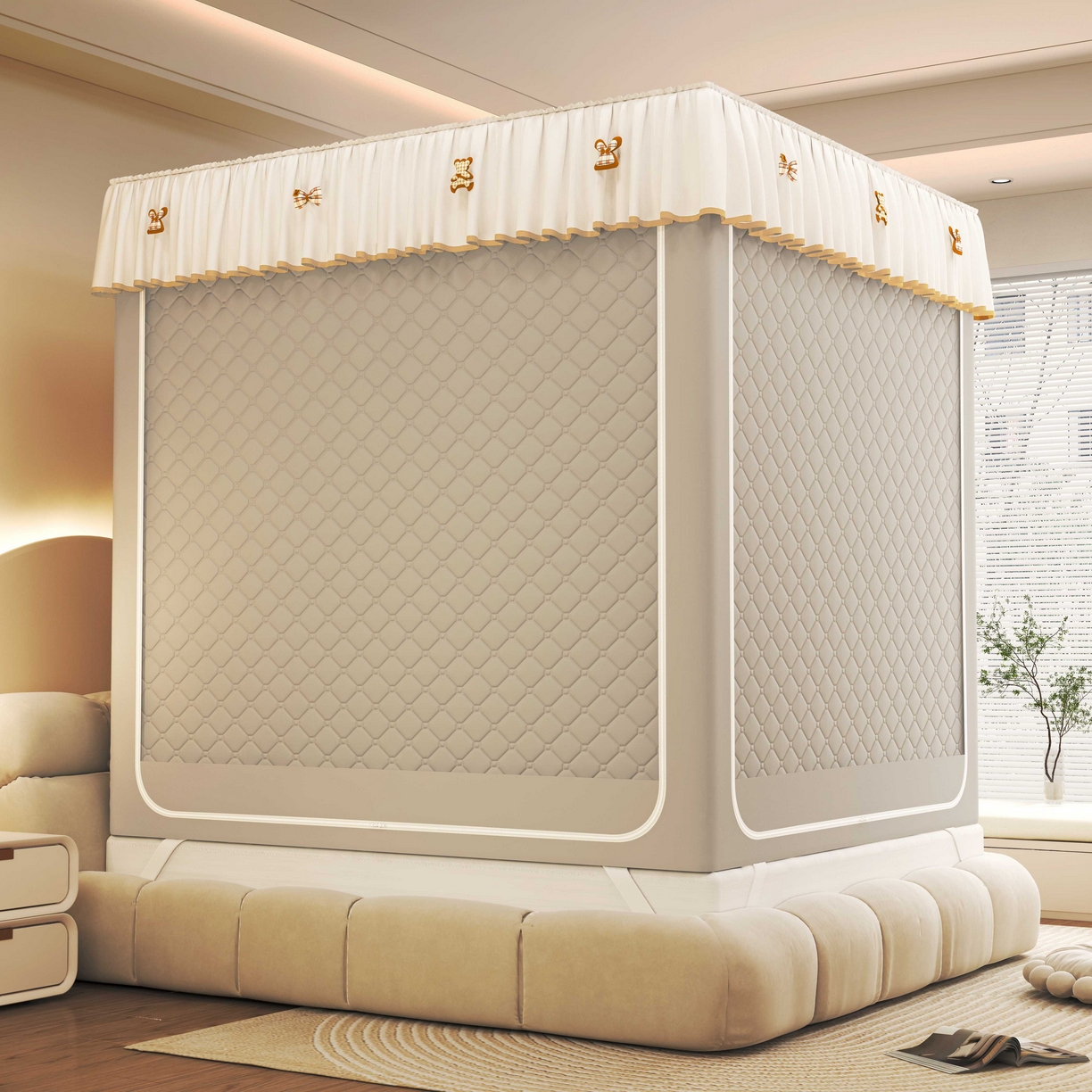 91家纺网 家纺一手货源 找家纺 （总）初心家纺 2025新款防尘遮光保暖蚊帐