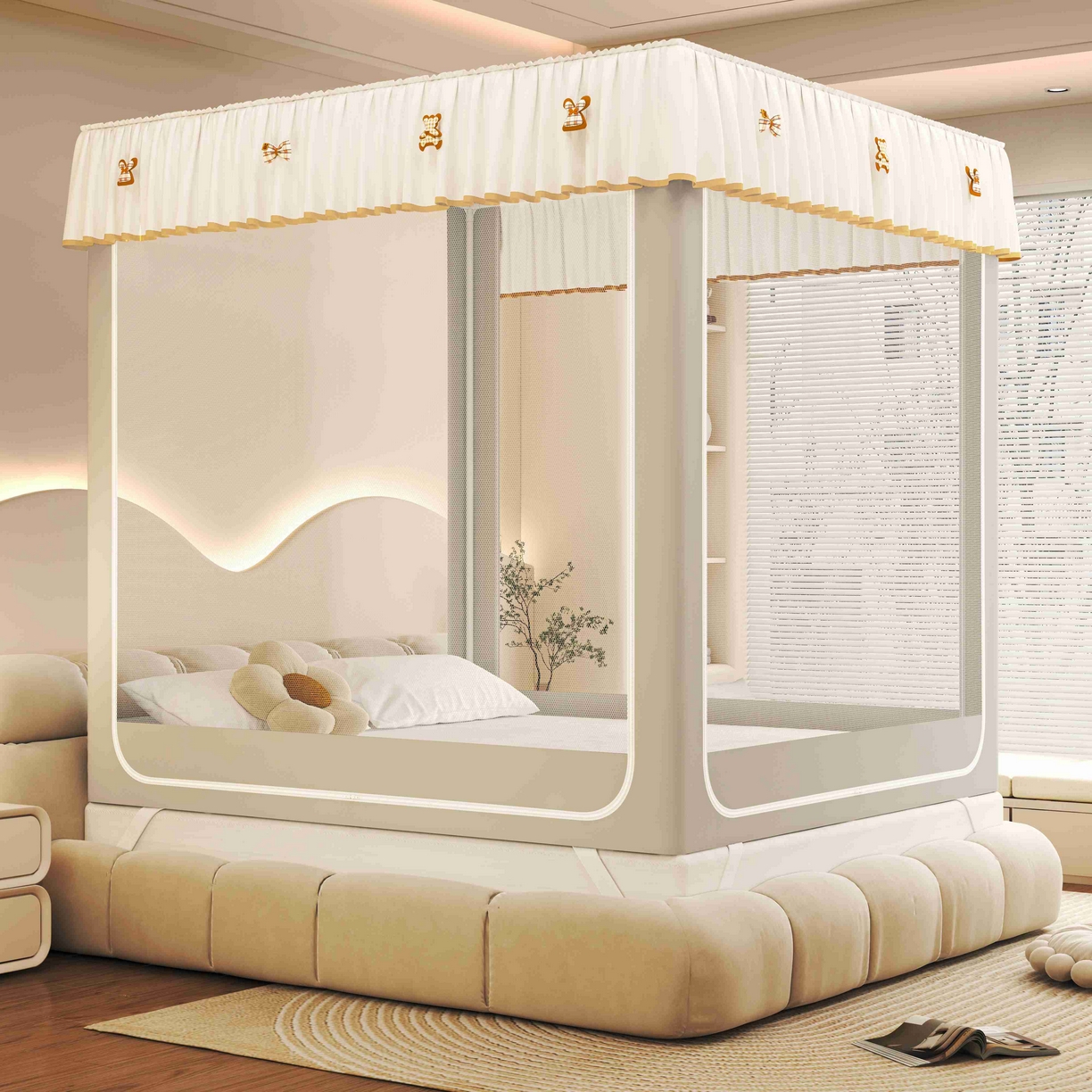 91家纺网 家纺一手货源 找家纺 （总）初心家纺 2025新款防尘遮光保暖蚊帐