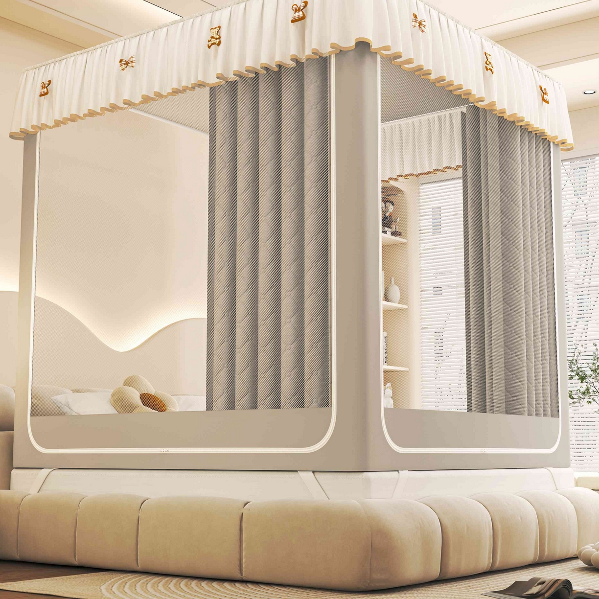 91家纺网 家纺一手货源 找家纺 （总）初心家纺 2025新款防尘遮光保暖蚊帐