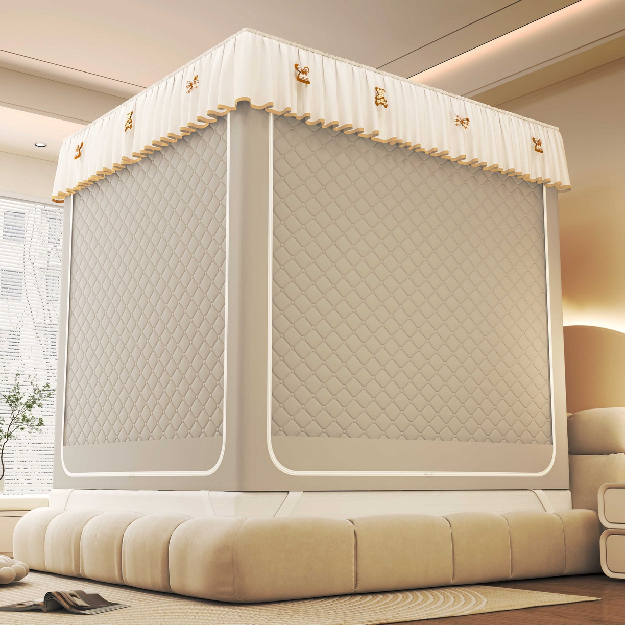 91家纺网 家纺一手货源 找家纺 （总）初心家纺 2025新款防尘遮光保暖蚊帐