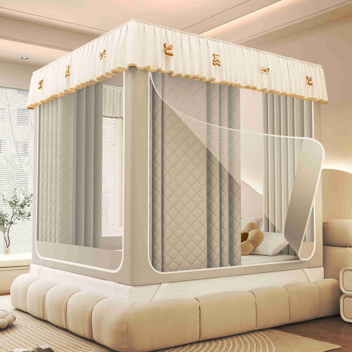 91家纺网 家纺一手货源 找家纺 （总）初心家纺 2025新款防尘遮光保暖蚊帐