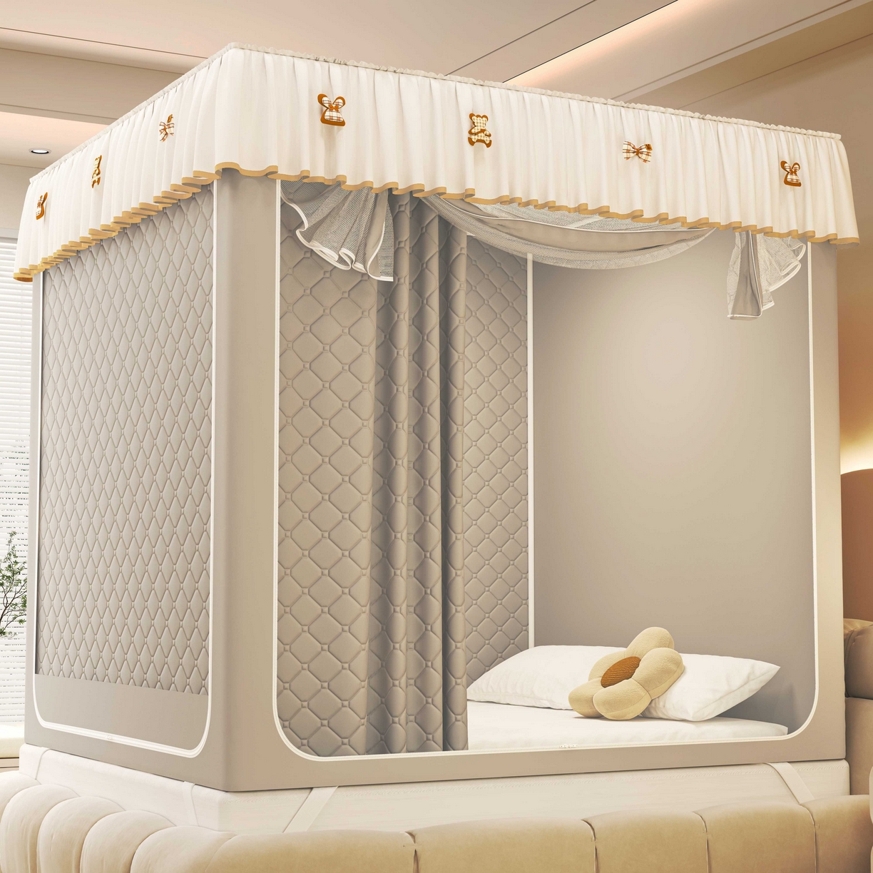 91家纺网 家纺一手货源 找家纺 （总）初心家纺 2025新款防尘遮光保暖蚊帐