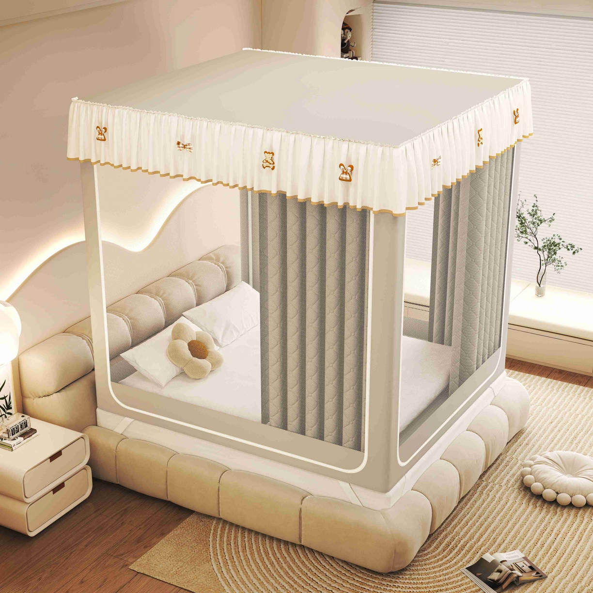 91家纺网 家纺一手货源 找家纺 （总）初心家纺 2025新款防尘遮光保暖蚊帐