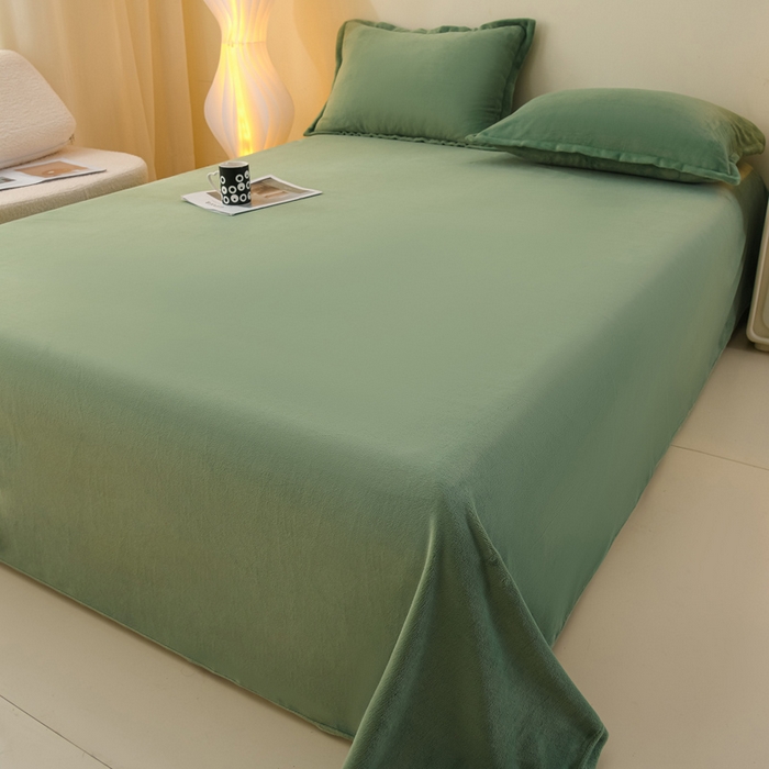 91家纺网 家纺一手货源 找家纺 （总）湘之帛 2025新款高克重纯色牛奶绒床单