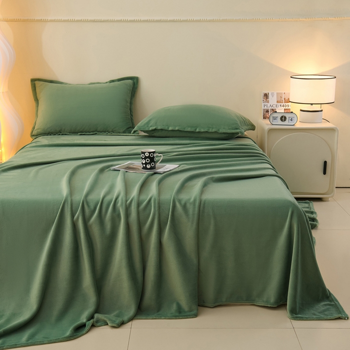 91家纺网 家纺一手货源 找家纺 （总）湘之帛 2025新款高克重纯色牛奶绒床单