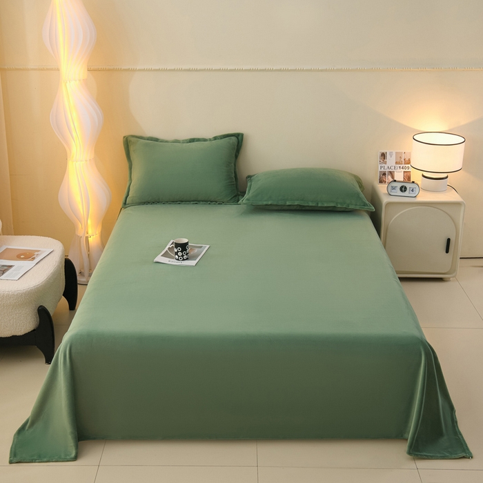 91家纺网 家纺一手货源 找家纺 （总）湘之帛 2025新款高克重纯色牛奶绒床单