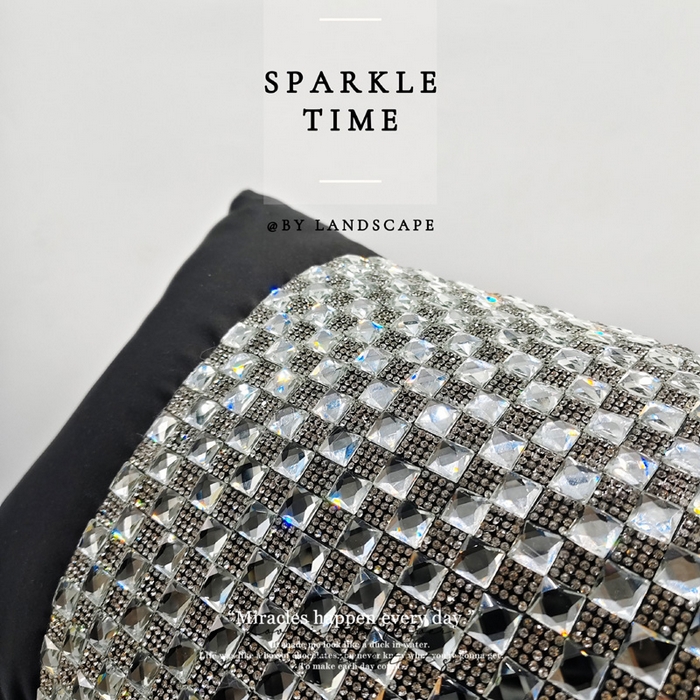 91家纺网 家纺一手货源 找家纺 澜屿 新款禅丝高精密重工大方钻小抱枕配饰 大方钻黑