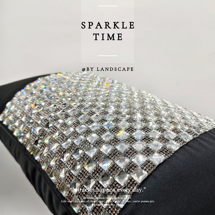 91家纺网 家纺一手货源 找家纺 澜屿 新款禅丝高精密重工大方钻小抱枕配饰 大方钻黑