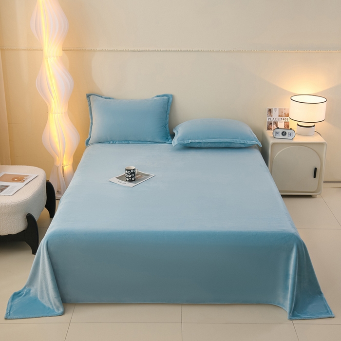 91家纺网 家纺一手货源 找家纺 （总）湘之帛 2025新款高克重纯色牛奶绒床单