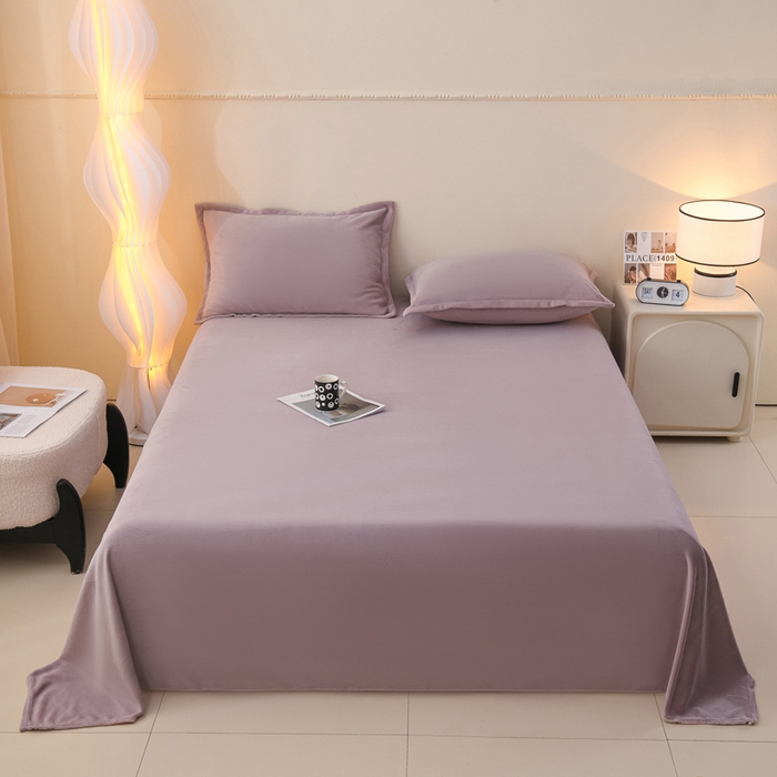 91家纺网 家纺一手货源 找家纺 （总）湘之帛 2025新款高克重纯色牛奶绒床单