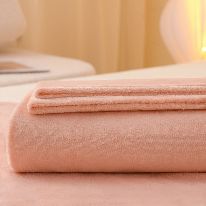 91家纺网 家纺一手货源 找家纺 湘之帛 2025新款高克重纯色牛奶绒床单 粉色