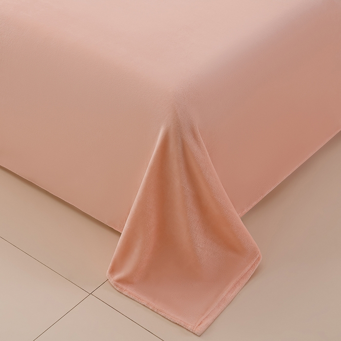 91家纺网 家纺一手货源 找家纺 湘之帛 2025新款高克重纯色牛奶绒床单 粉色