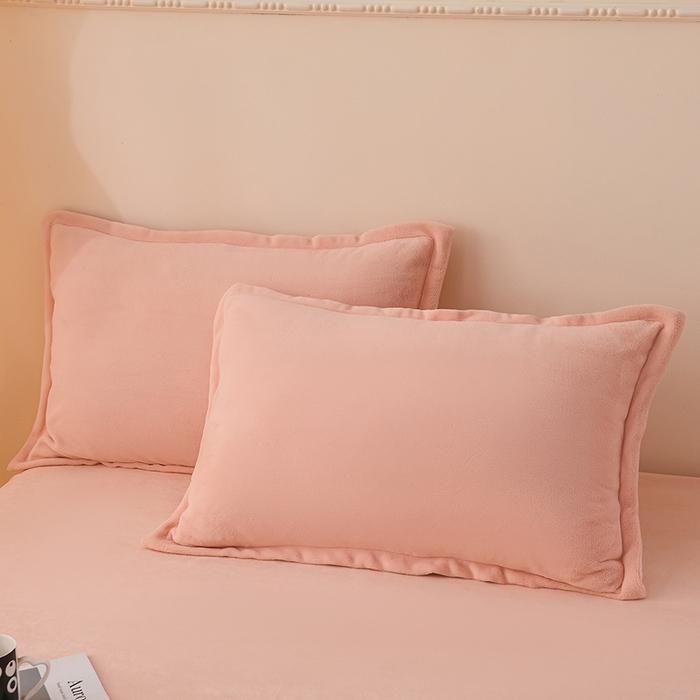 91家纺网 家纺一手货源 找家纺 湘之帛 2025新款高克重纯色牛奶绒床单 粉色