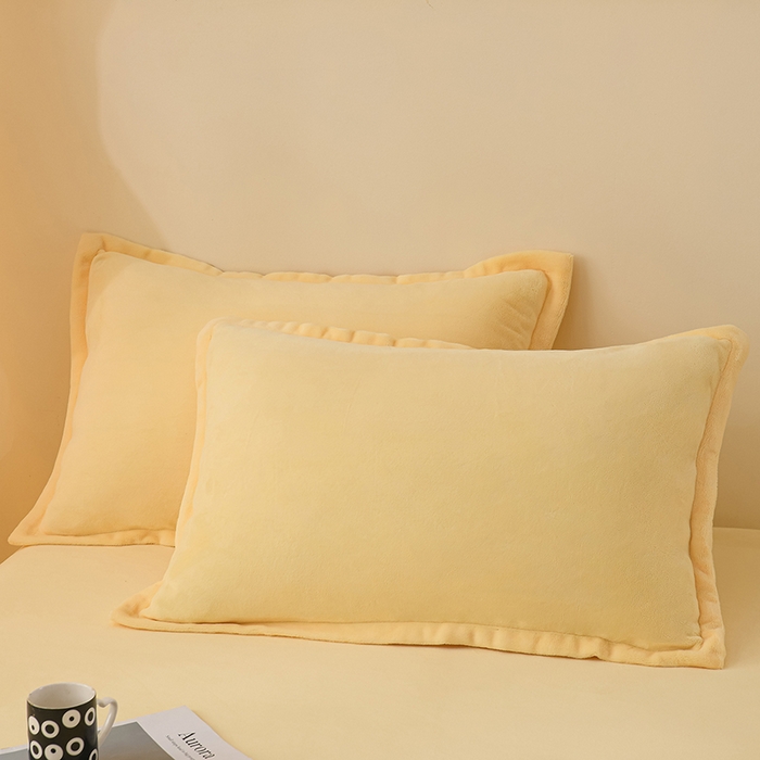 91家纺网 家纺一手货源 找家纺 湘之帛 2025新款高克重纯色牛奶绒床单 米黄