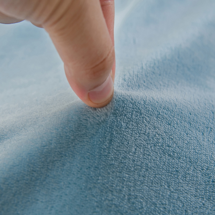 91家纺网 家纺一手货源 找家纺 湘之帛 2025新款高克重纯色牛奶绒床单 浅蓝