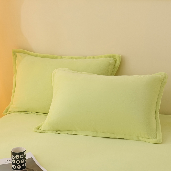 91家纺网 家纺一手货源 找家纺 湘之帛 2025新款高克重纯色牛奶绒床单 浅绿