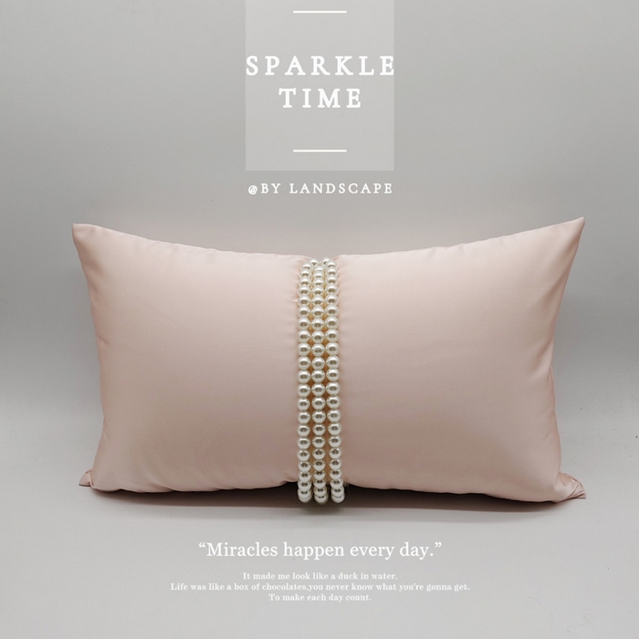 91家纺网 家纺一手货源 找家纺 澜屿 禅丝高精密珍珠工艺小抱枕头枕芯腰靠枕 玉粉