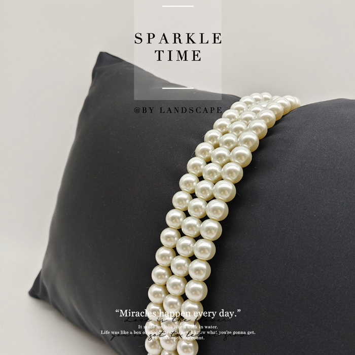 91家纺网 家纺一手货源 找家纺 澜屿 禅丝高精密珍珠工艺小抱枕头枕芯腰靠枕 曜黑