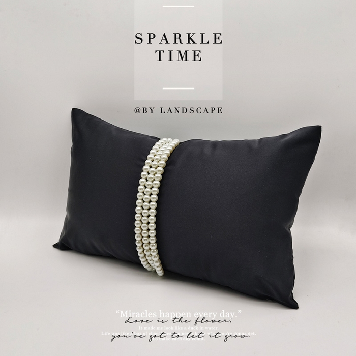 91家纺网 家纺一手货源 找家纺 澜屿 禅丝高精密珍珠工艺小抱枕头枕芯腰靠枕 曜黑