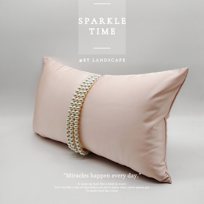 91家纺网 家纺一手货源 找家纺 澜屿 禅丝高精密珍珠工艺小抱枕头枕芯腰靠枕 玉粉