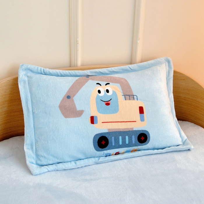 91家纺网 家纺一手货源 找家纺 梵赫 2025新款秋冬牛奶绒原创贴布绣儿童幼儿园被套被芯盖毯 机灵小挖机