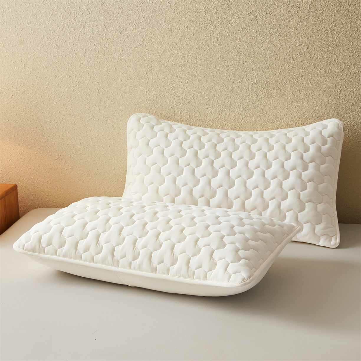 91家纺网 家纺一手货源 找家纺 （总）居眠 2025新款简格-棉花防水枕套-简格