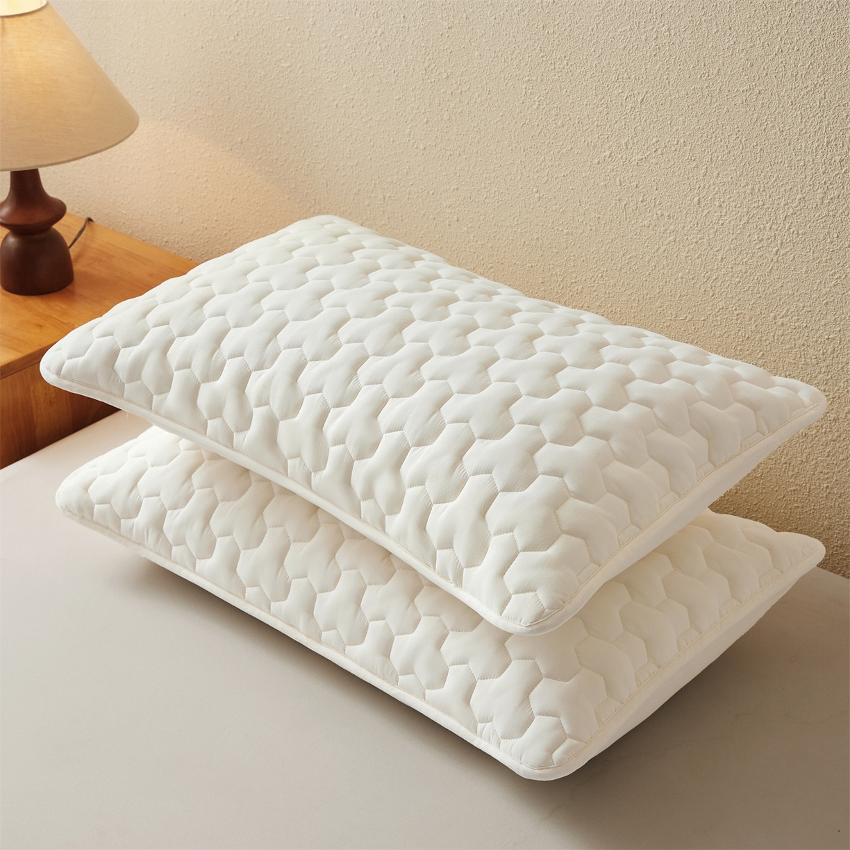 91家纺网 家纺一手货源 找家纺 居眠 2025新款简格-棉花防水枕套-简格 简格-白