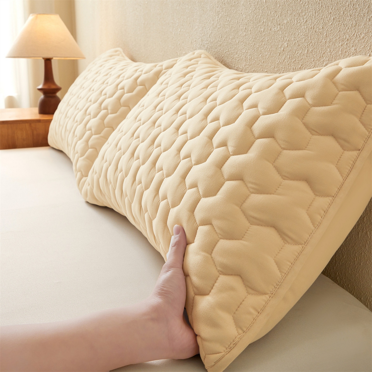 91家纺网 家纺一手货源 找家纺 居眠 2025新款简格-棉花防水枕套-简格 简格-卡