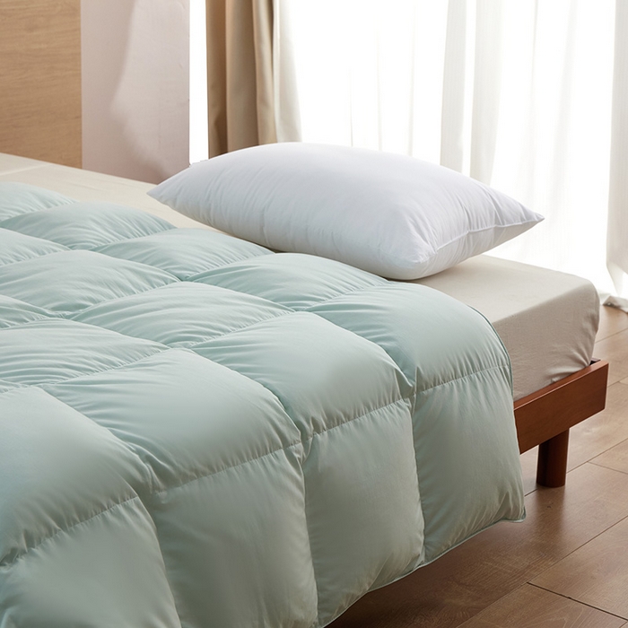 91家纺网 家纺一手货源 找家纺 华盛羽绒被壳 2025新款不跑被的羽绒被壳天丝超柔棉 天丝超柔绿