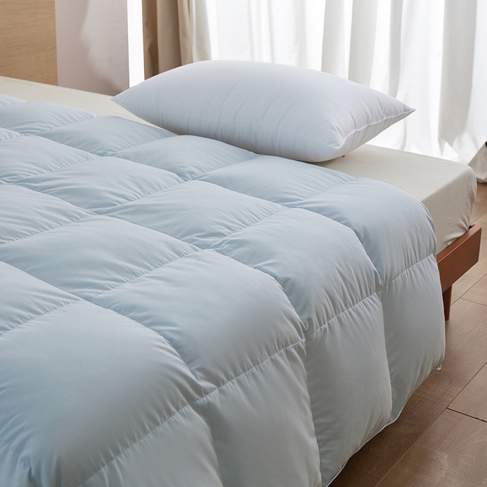 91家纺网 家纺一手货源 找家纺 华盛羽绒被壳 2025新款不跑被的羽绒被壳天丝超柔棉 天丝超柔蓝