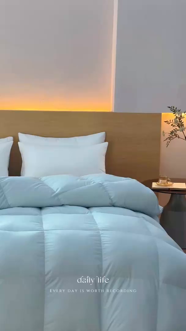 91家纺网 家纺一手货源 找家纺 御眠纺羽绒被壳 2025新款不跑被的羽绒被壳天丝超柔棉 天丝超柔蓝