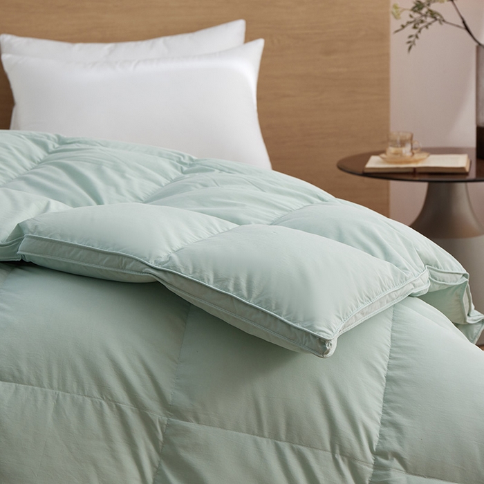 91家纺网 家纺一手货源 找家纺 御眠纺羽绒被壳 2025新款不跑被的羽绒被壳天丝超柔棉 天丝超柔绿