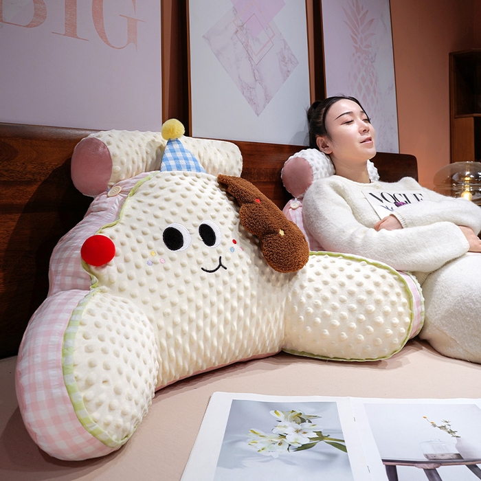 91家纺网 家纺一手货源 找家纺 （总）仟亿莱 2025新款泡泡绒治愈系动物拥抱式腰靠