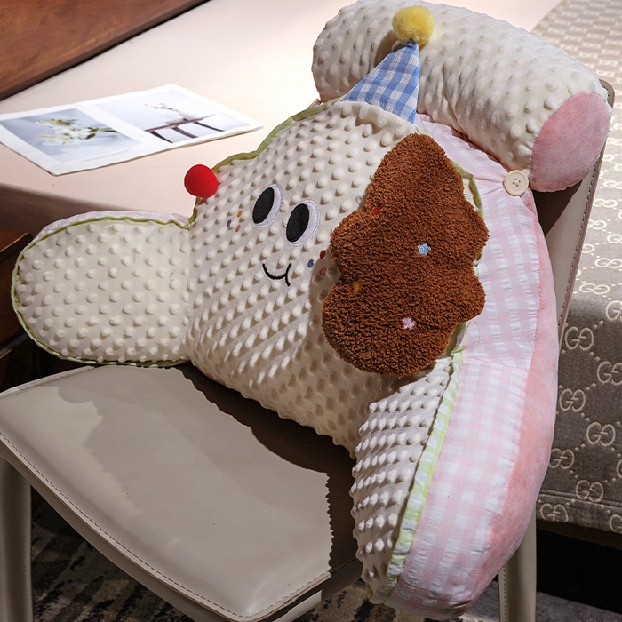 91家纺网 家纺一手货源 找家纺 （总）仟亿莱 2025新款泡泡绒治愈系动物拥抱式腰靠