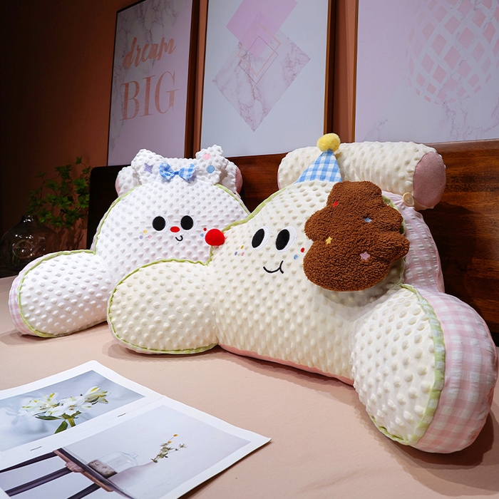 91家纺网 家纺一手货源 找家纺 仟亿莱 2025新款泡泡绒治愈系动物拥抱式腰靠 泡泡蝴蝶小兔