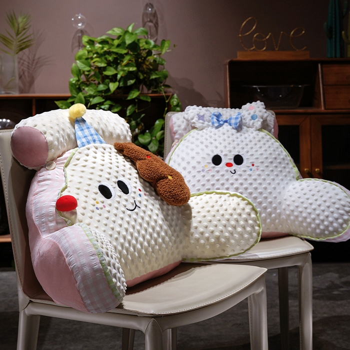 91家纺网 家纺一手货源 找家纺 仟亿莱 2025新款泡泡绒治愈系动物拥抱式腰靠 泡泡蝴蝶小兔