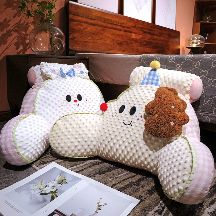 91家纺网 家纺一手货源 找家纺 仟亿莱 2025新款泡泡绒治愈系动物拥抱式腰靠 泡泡蝴蝶小兔