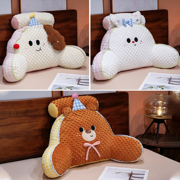 91家纺网 家纺一手货源 找家纺 仟亿莱 2025新款泡泡绒治愈系动物拥抱式腰靠 泡泡长耳狗