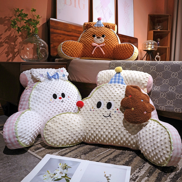 91家纺网 家纺一手货源 找家纺 仟亿莱 2025新款泡泡绒治愈系动物拥抱式腰靠 泡泡蝴蝶小兔