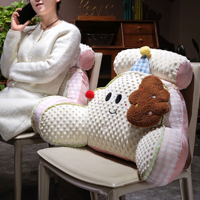 91家纺网 家纺一手货源 找家纺 仟亿莱 2025新款泡泡绒治愈系动物拥抱式腰靠 泡泡长耳狗