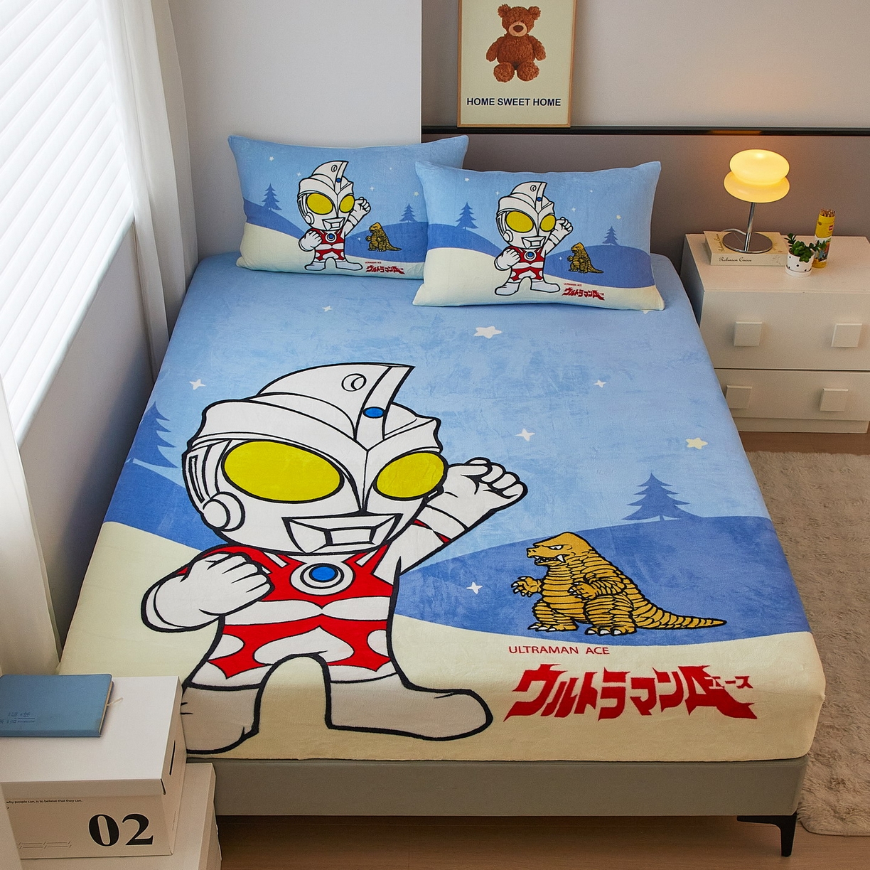 91家纺网 家纺一手货源 找家纺 （总）蘭菲家纺 2025新款牛奶绒奥特曼系列单品床笠