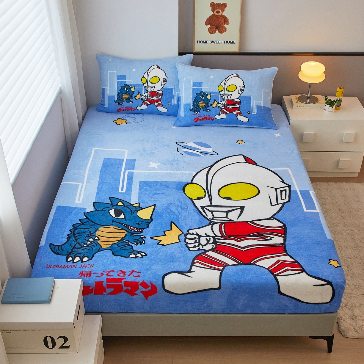 91家纺网 家纺一手货源 找家纺 （总）蘭菲家纺 2025新款牛奶绒奥特曼系列单品床笠