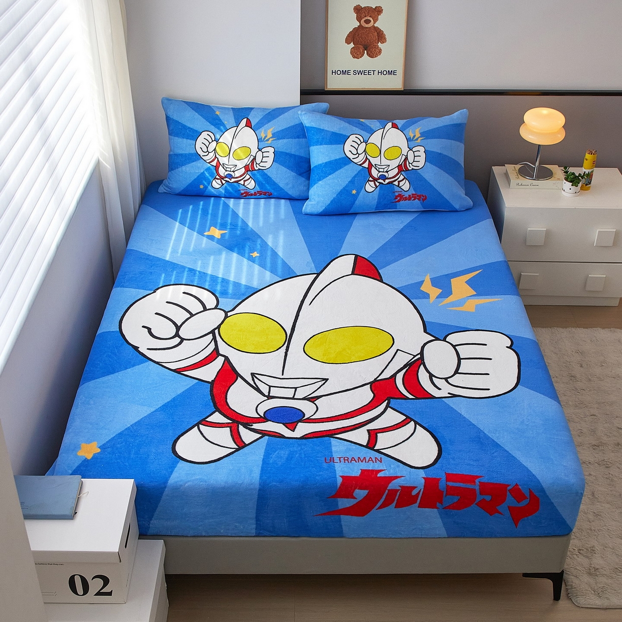 91家纺网 家纺一手货源 找家纺 （总）蘭菲家纺 2025新款牛奶绒奥特曼系列单品床笠