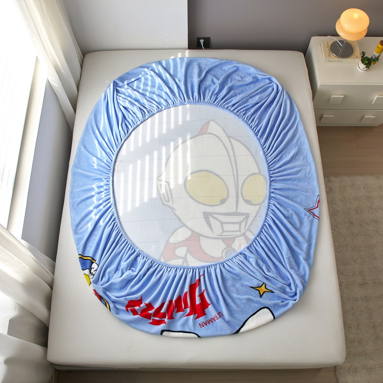 91家纺网 家纺一手货源 找家纺 蘭菲家纺 2025新款牛奶绒奥特曼系列单品床笠 成功