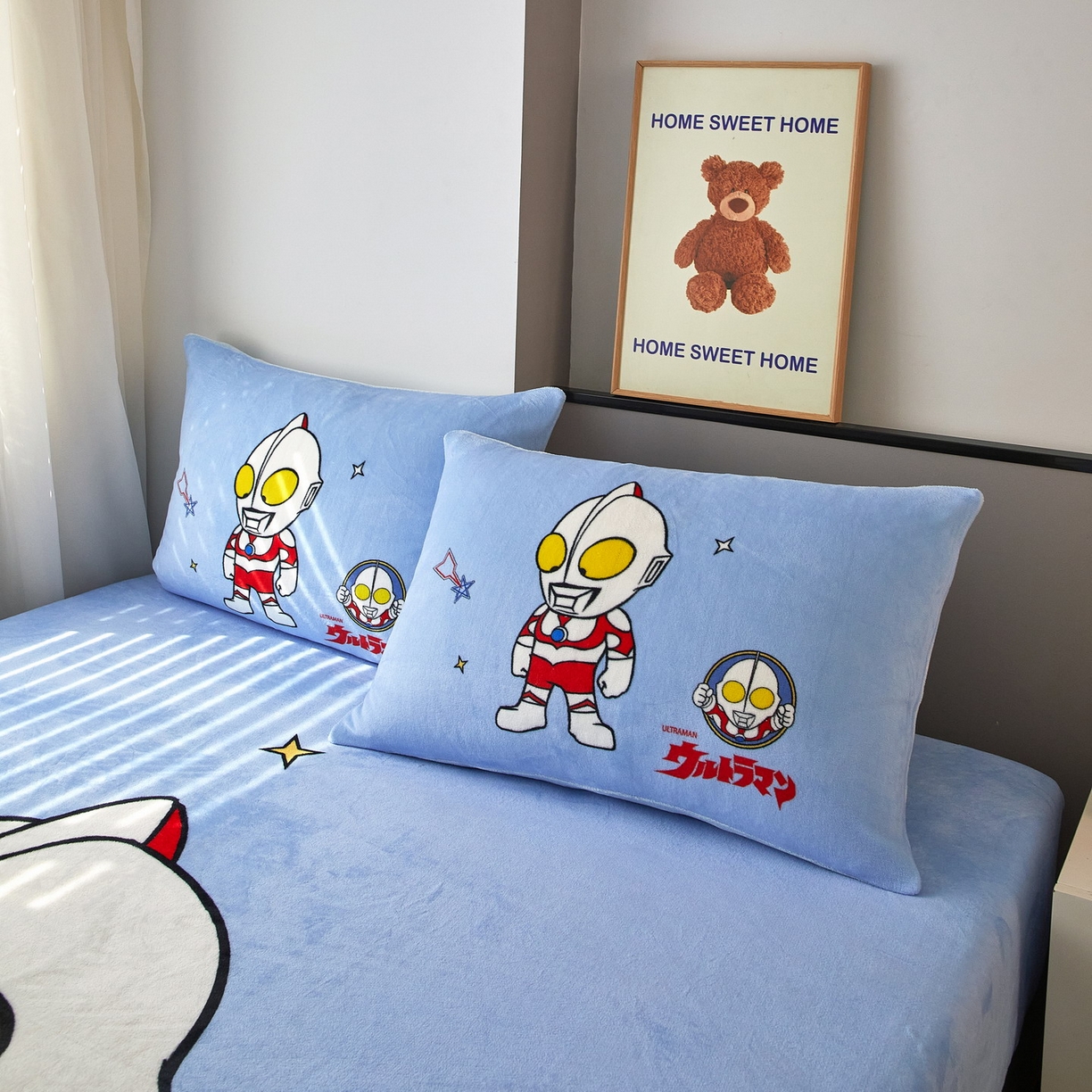 91家纺网 家纺一手货源 找家纺 蘭菲家纺 2025新款牛奶绒奥特曼系列单品床笠 成功