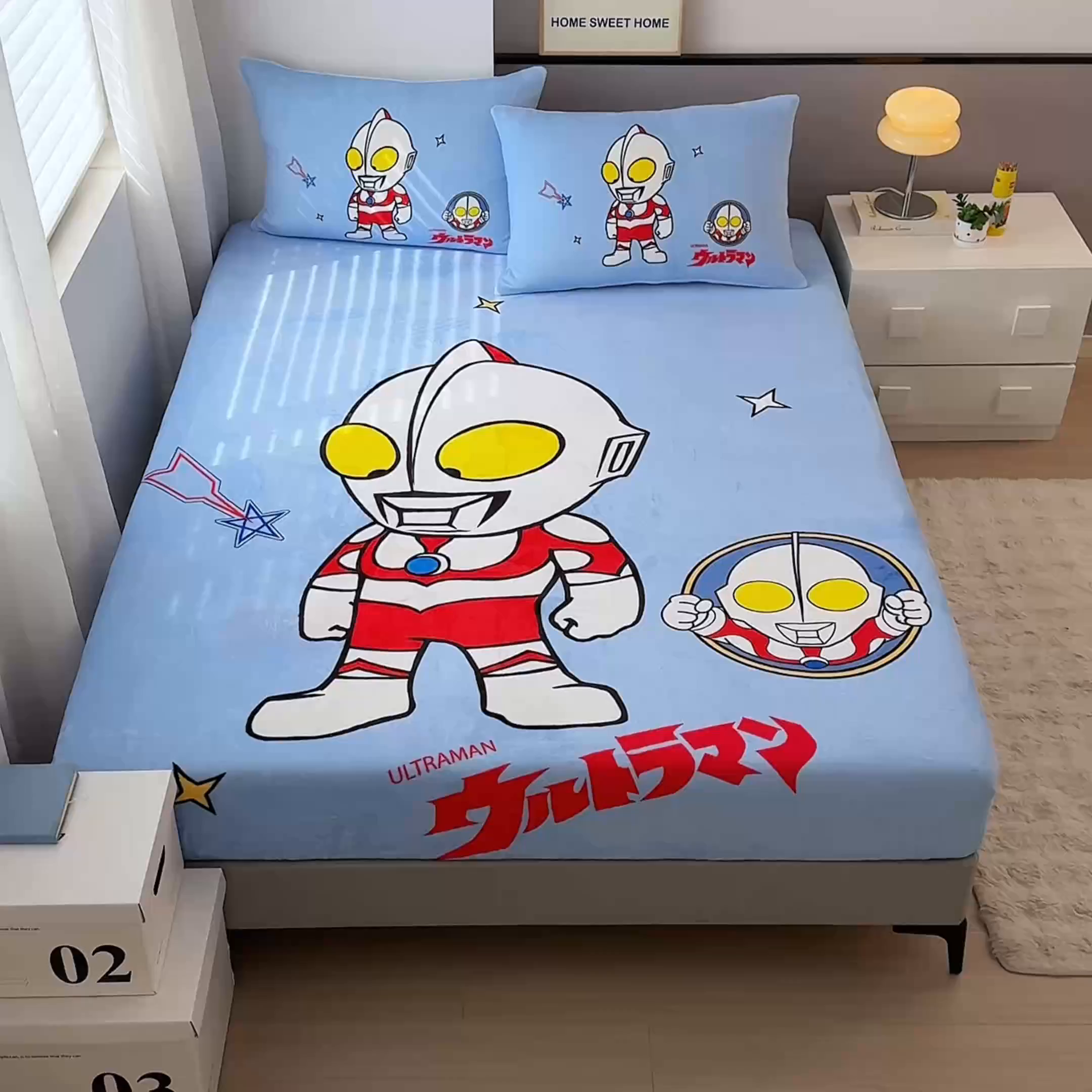 91家纺网 家纺一手货源 找家纺 蘭菲家纺 2025新款牛奶绒奥特曼系列单品床笠 成功