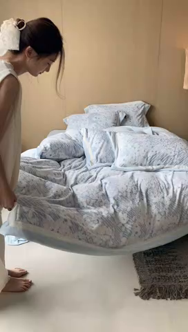 91家纺网 家纺一手货源 找家纺 馨蕊家居 2025新款秋冬轻奢煦暖绒系列-绒芸柔 绒芸柔-北卡蓝