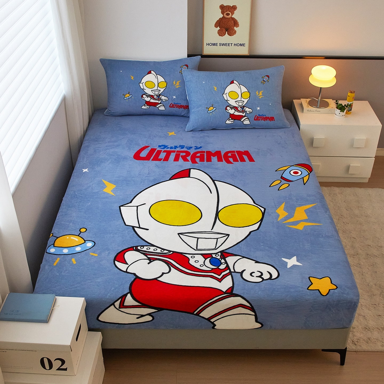 蘭菲家纺 2025新款牛奶绒奥特曼系列单品床笠 王者