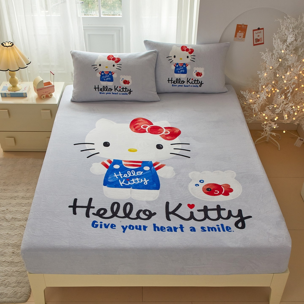 91家纺网 家纺一手货源 找家纺 （总）蘭菲家纺 2025新款三丽欧牛奶绒套件系列单品床笠